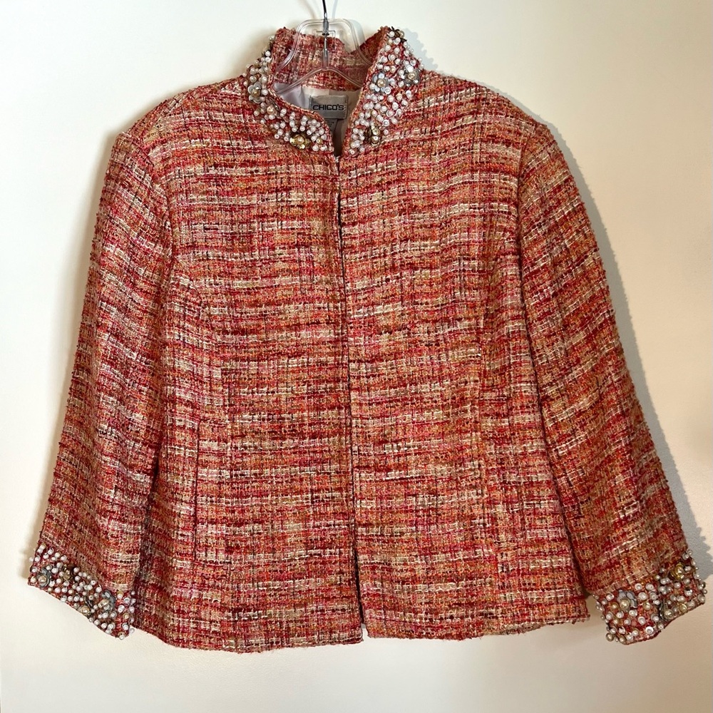 Chicos tweed blazer